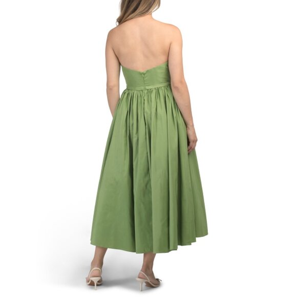 MAC DUGGAL Pear Strapless Rosette Tea-length Dress - Picture 2 of 2